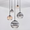 Koyoto Hanglamp, Kogellampje, Cluster hanglamp Amber, Duidelijk, Rookkleurig, 5-lichts