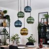 Koyoto Hanglamp, Kogellampje, Cluster hanglamp Blauw, Goud, Groen, 5-lichts