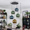 Koyoto Hanglamp, Kogellampje, Cluster hanglamp Blauw, Goud, Groen, 5-lichts