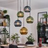 Koyoto Hanglamp, Kogellampje, Cluster hanglamp Blauw, Goud, Groen, 5-lichts