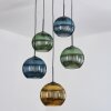 Koyoto Hanglamp, Kogellampje, Cluster hanglamp Blauw, Goud, Groen, 5-lichts