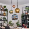 Koyoto Hanglamp, Kogellampje, Cluster hanglamp 35 cm Blauw, Goud, Groen, Koperkleurig, 4-lichts