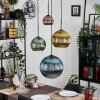 Koyoto Hanglamp, Kogellampje, Cluster hanglamp 35 cm Blauw, Goud, Groen, Koperkleurig, 4-lichts