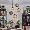 Ripoll Hanglamp, Kogellampje, Cluster hanglamp Amber, Rookkleurig, 5-lichts