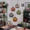 Ripoll Hanglamp, Kogellampje, Cluster hanglamp Blauw, Chroom, Goud, Groen, Koperkleurig, Rookkleurig, 5-lichts