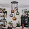 Ripoll Hanglamp, Kogellampje, Cluster hanglamp Blauw, Chroom, Goud, Groen, Koperkleurig, Rookkleurig, 5-lichts