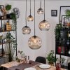 Ripoll Hanglamp, Kogellampje, Cluster hanglamp Amber, Duidelijk, Rookkleurig, 5-lichts