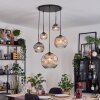 Ripoll Hanglamp, Kogellampje, Cluster hanglamp Amber, Duidelijk, Rookkleurig, 5-lichts