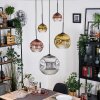 Ripoll Hanglamp, Kogellampje, Cluster hanglamp Chroom, Goud, Duidelijk, Koperkleurig, Rookkleurig, 5-lichts