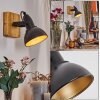 Hagan Wandlamp, Muurspot Chroom, Natuurlijke kleuren, Zwart, 1-licht