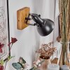 Hagan Wandlamp, Muurspot Chroom, Natuurlijke kleuren, Zwart, 1-licht