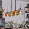 Koyoto Hanglamp, Kogellampje, Hanglamp Goud, Duidelijk, Koperkleurig, Rookkleurig, 4-lichts