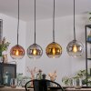 Koyoto Hanglamp, Kogellampje, Hanglamp Goud, Duidelijk, Koperkleurig, Rookkleurig, 4-lichts