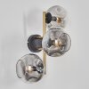 Ripoll Kogellampje, Wandlamp Goud, Zwart, 3-lichts