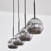 Ripoll Hanglamp, Kogellampje, Hanglamp Chroom, Rookkleurig, 4-lichts