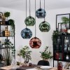 Ripoll Hanglamp, Kogellampje, Cluster hanglamp Blauw, Groen, Koperkleurig, 5-lichts