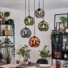 Ripoll Hanglamp, Kogellampje, Cluster hanglamp Blauw, Groen, Koperkleurig, 5-lichts