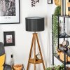 Soungou Staande lamp Hout donker, Zwart, 1-licht