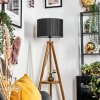 Soungou Staande lamp Hout donker, Zwart, 1-licht