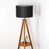 Soungou Staande lamp Hout donker, Zwart, 1-licht