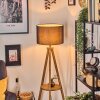 Soungou Staande lamp Hout donker, Zwart, 1-licht