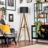 Soungou Staande lamp Hout donker, Zwart, 1-licht