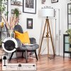 Soungou Staande lamp Hout donker, Zwart, 1-licht