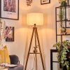 Soungou Staande lamp Hout donker, Zwart, 1-licht