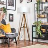 Soungou Staande lamp Hout donker, Zwart, 1-licht