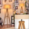 Soungou Staande lamp Hout donker, Zwart, 1-licht