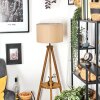 Soungou Staande lamp Hout donker, Zwart, 1-licht