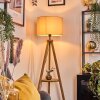 Soungou Staande lamp Hout donker, Zwart, 1-licht