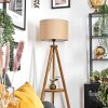 Soungou Staande lamp Hout donker, Zwart, 1-licht