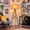 Soungou Staande lamp Hout donker, Zwart, 1-licht