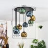 Ripoll Plafondlamp, Kogellampje Blauw, Goud, Groen, 9-lichts