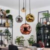 Ripoll Hanglamp, Kogellampje, Cluster hanglamp Amber, Chroom, Goud, Koperkleurig, Rookkleurig, 4-lichts