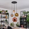 Ripoll Hanglamp, Kogellampje, Cluster hanglamp Amber, Chroom, Goud, Koperkleurig, Rookkleurig, 4-lichts