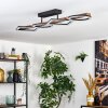 Tavon Plafondlamp LED Hout donker, Zwart, 1-licht