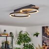 Cascada Plafondlamp LED Bruin, houtlook, Zwart, 1-licht