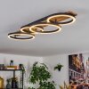 Cascada Plafondlamp LED Bruin, houtlook, Zwart, 1-licht