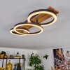 Cascada Plafondlamp LED Bruin, houtlook, Zwart, 1-licht