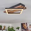 Ellekilde Plafondlamp LED Bruin, houtlook, Zwart, 1-licht