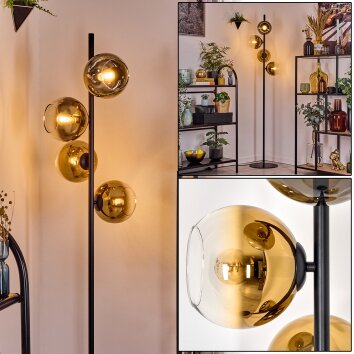 Koyoto Staande lamp Goud, Duidelijk, 4-lichts