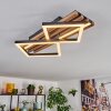 Ellekilde Plafondlamp LED Bruin, houtlook, Zwart, 2-lichts