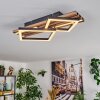 Ellekilde Plafondlamp LED Bruin, houtlook, Zwart, 2-lichts