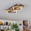 Ellekilde Plafondlamp LED Bruin, houtlook, Zwart, 2-lichts