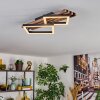 Ellekilde Plafondlamp LED Bruin, houtlook, Zwart, 1-licht