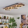 Ellekilde Plafondlamp LED Bruin, houtlook, Zwart, 2-lichts