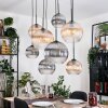 Koyoto Hanglamp, Kogellampje, Hanglamp Natuurlijke kleuren, Zwart, 8-lichts