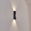 Halan Wandlamp voor buiten, Licht omhoog & omlaag, Wandlamp LED Zwart, 2-lichts